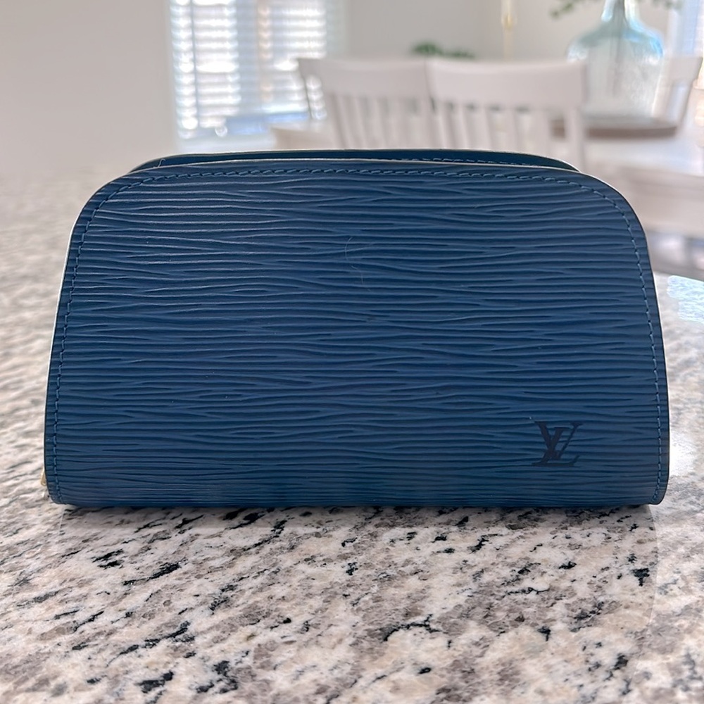 Louis Vuitton Blue Epi Leather Cosmetic Pouch